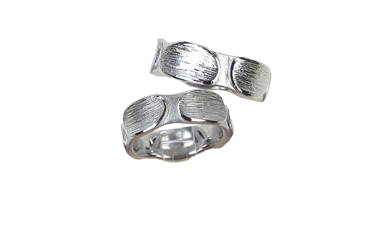 45116+45117-wedding rings, white gold 750